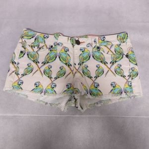 Dittos Parakeet Macaw Cut Off Jean Shorts 29 Fringe